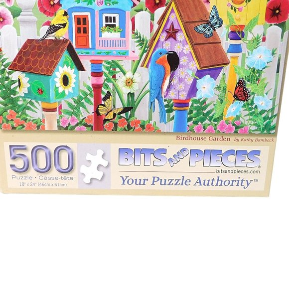 Bits and Pieces BIRDHOUSE GARDEN Jigsaw Puzzle 500 Pieces Kathy Bambeck COMPLETE - Picture 9 of 11